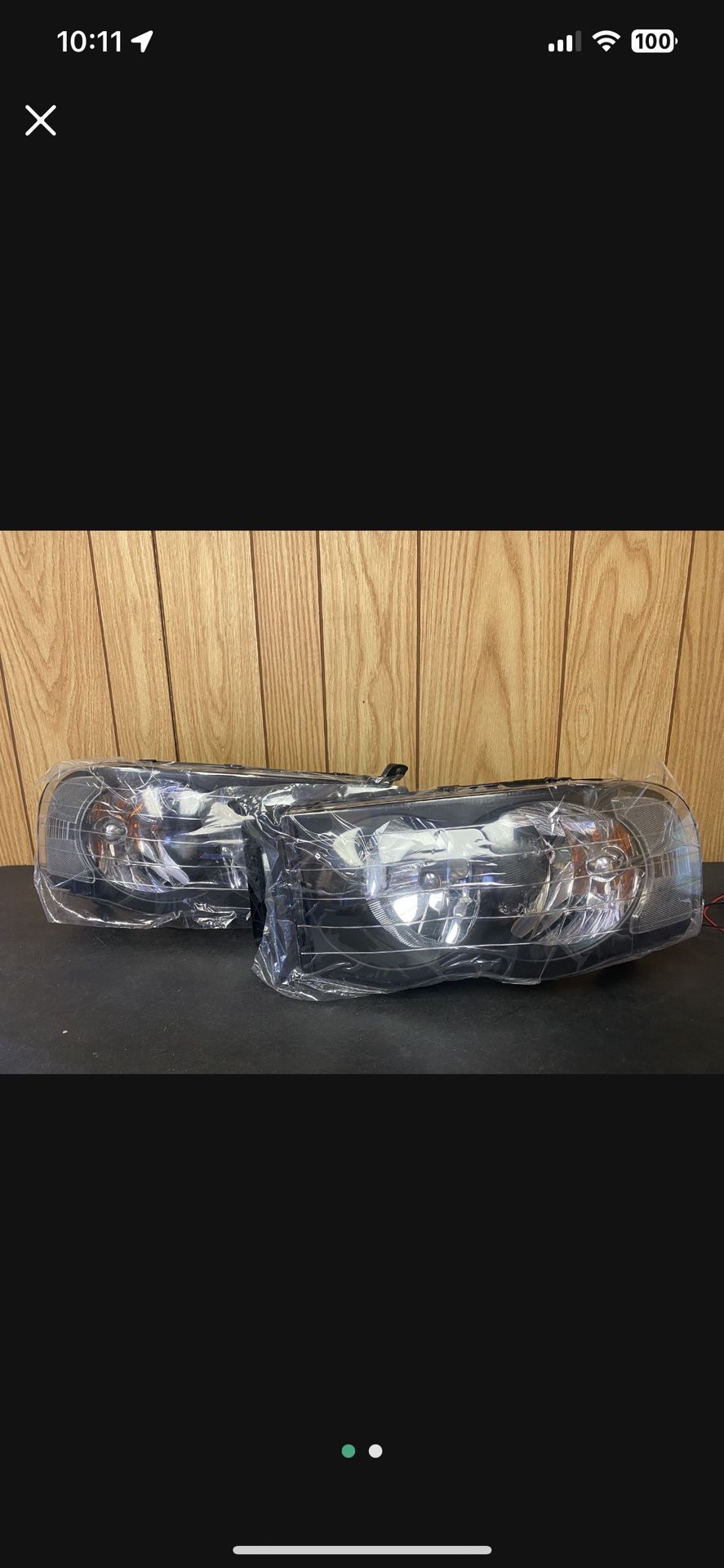 #OH65 02-05 Dodge Ram Black Halogen Headlight