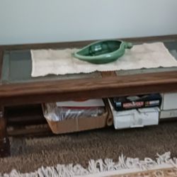 Wood And Glass Coffee Table 