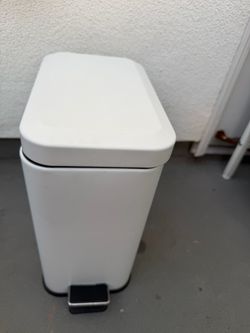 White Step Trash Can