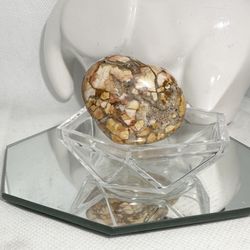 AAA Natural Coralline Ocean Jasper Heart With Druzy