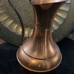 Copper Amphora Vintage Vase With a Brass Handle!