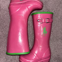 Kids Ralph Lauren Polo Pink And Green Watermelon Rain Boots