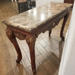 Marble Top Vintage-Style Entrance/Hallway Table