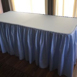 Baby blue 6ft tablecloth for sale