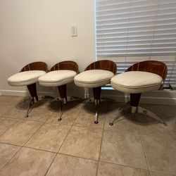 Set 4 Vintage Nautical Chairs By Triconfort Stools