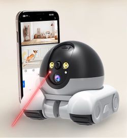 AEZ Robot Camera on Wheels 1080P Dual Lens,Indoor Movable Security Camera with 2-Way Talk,Blinky Bot with Night Vision,Distance Bot App Control for Ca