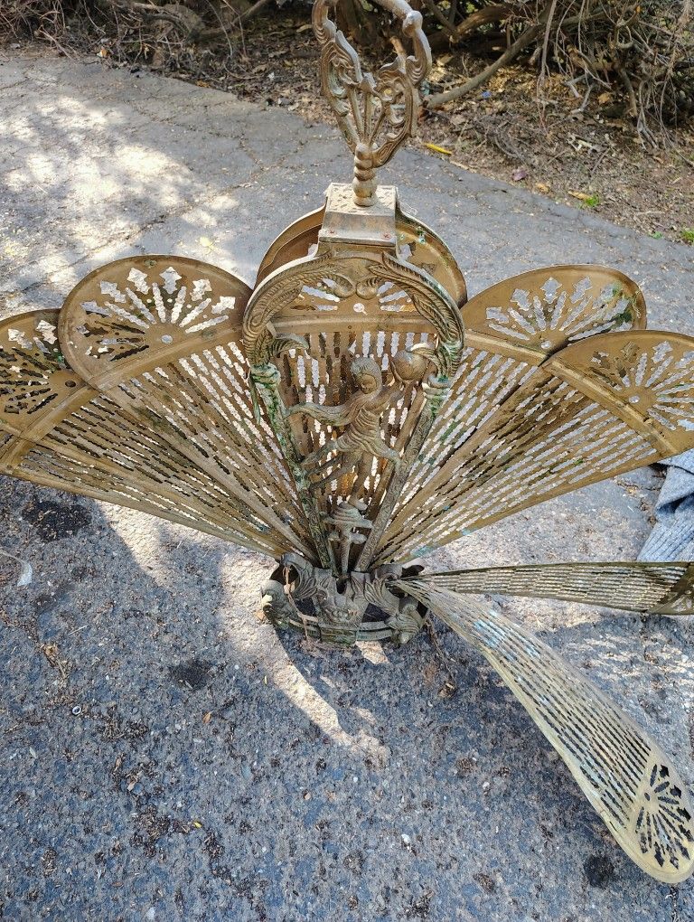 Brass Fireplace Peacock