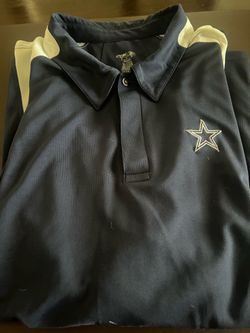 Reebok Dallas Cowboys NFL Polo Shirt Blue White Football Size XL