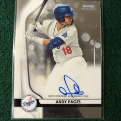 Andy Pages Autograph Bowman’s Best Card