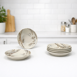 Vintage Harmony House Caribbean Fruit/dessert Plates 5.5” Stoneware Set (6)