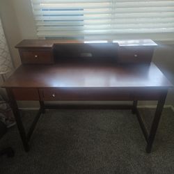 Wooden Desk With Drawers And Chair