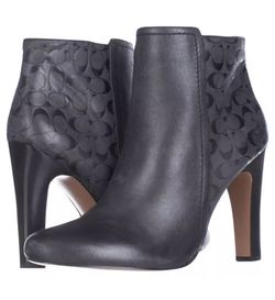 Coach Hanni Soft Goat/8 CM EMBS Booties with Signature C Logo Size 10