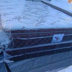 Brand New Queen Size Pillowtop Mattress Included Box Spring Free Delivery Depends On Location 