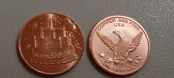 Happy Birthday Copper Round