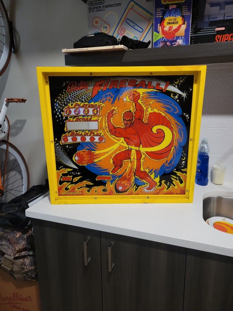 Bally Fireball Pinball Marquee