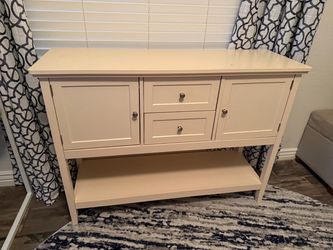 Wood Buffet Server (Color: Off White)
