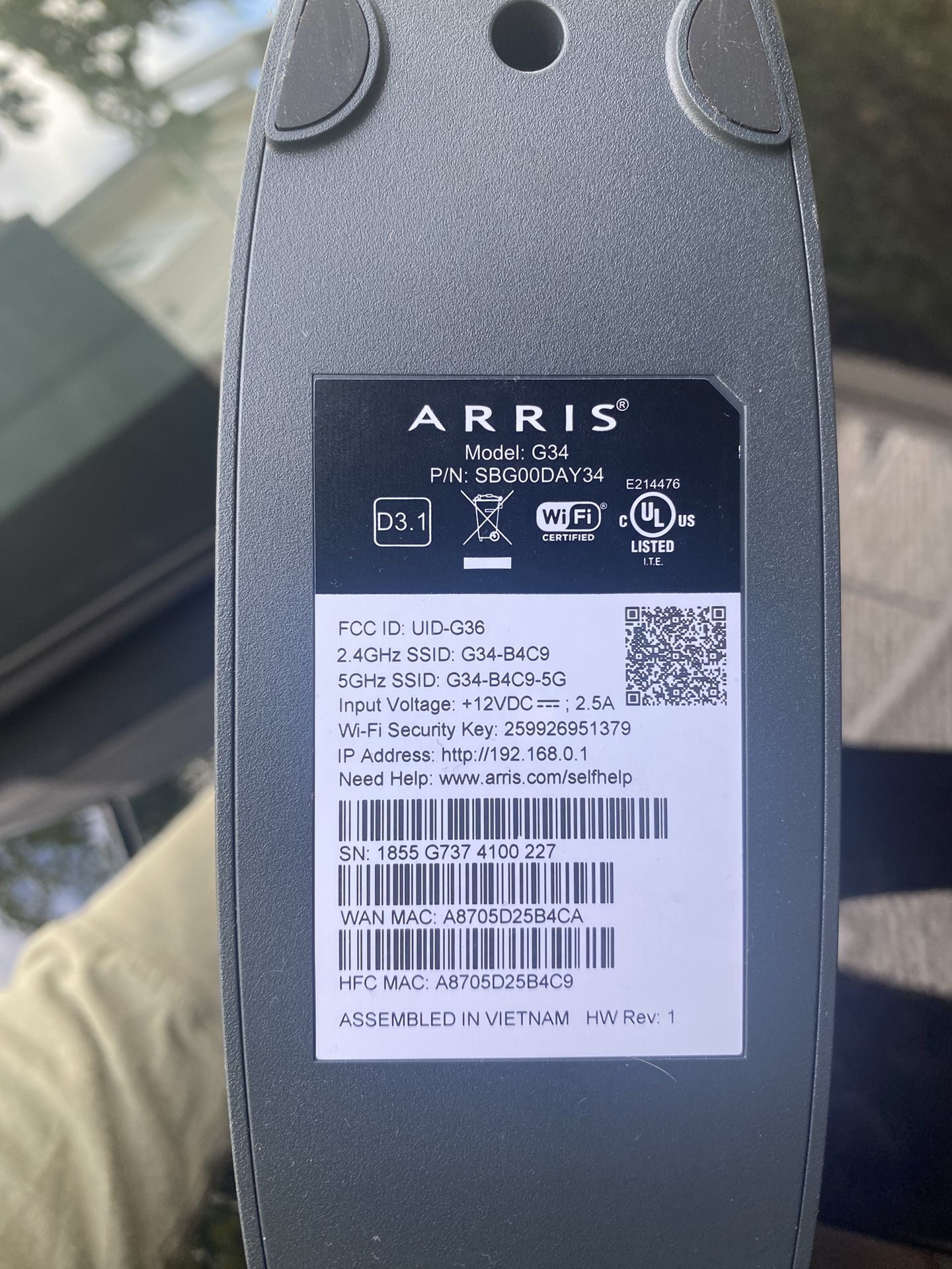 Modam/router Combo - arris