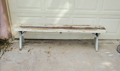 Rustic wood bench