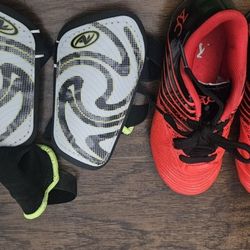 Kids Soccer Cleats Boys Girls Soccer Shoes Youth Football Cleats (Little Kid/Big Kid) And Shin Guard