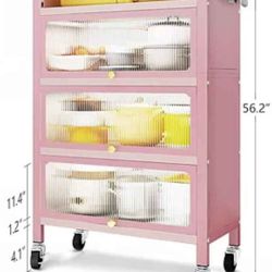 4 door ascent cabinet/ metal/ pink, black, cream/ new open box with packing 👍👍