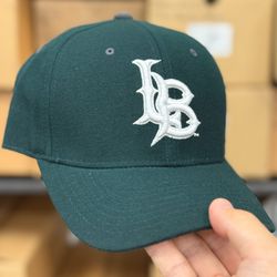 Vintage Zephyr Long Beach State Fitted Hat Green White LB Logo Hat Dog Tag 7 1/2