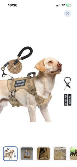 “New”Tactical (sz Large)Service Dog Harness with Leash Set