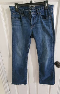 Sonoma Jean's Women's Sz 10 Blue Medium Wash Bootcut Stretch Mid Rise Fringed.
