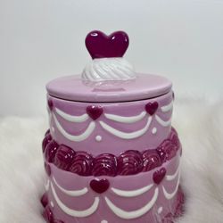 Ceramic Two Tiered Cake Decor Cookie Jar