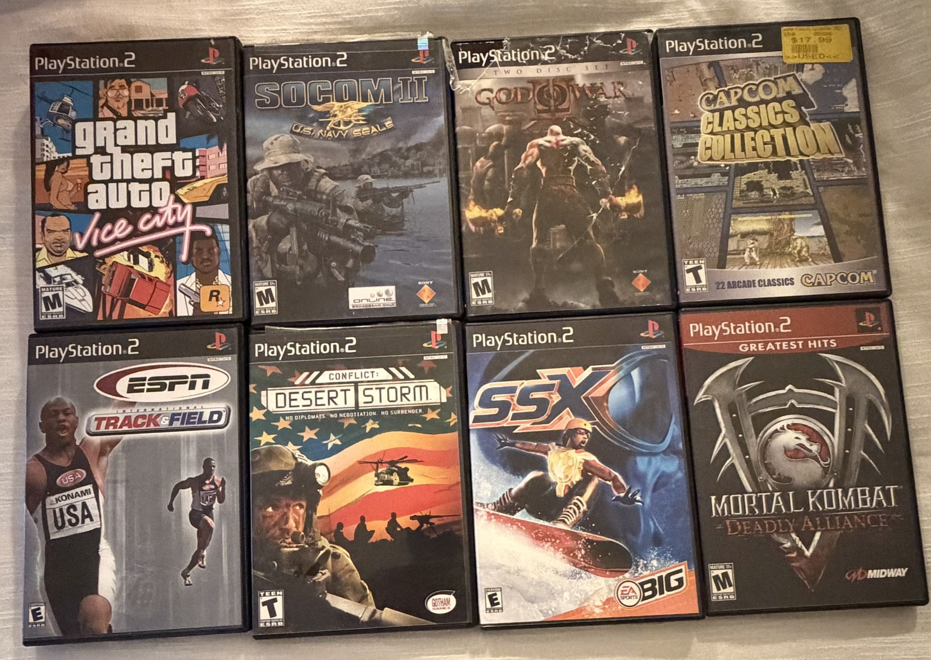 PS2 Bundle, Including Games, God Of War, Gta Vice City, Mortal Kombat, Deadly Alliance