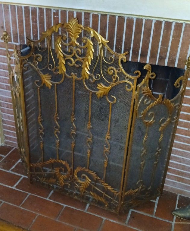 Vintage Brass / Metal Fireplace Cover, $150