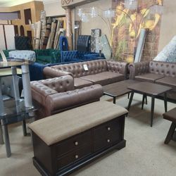 3 Piece Brown Set (Sofa + Loveseat + Chair)