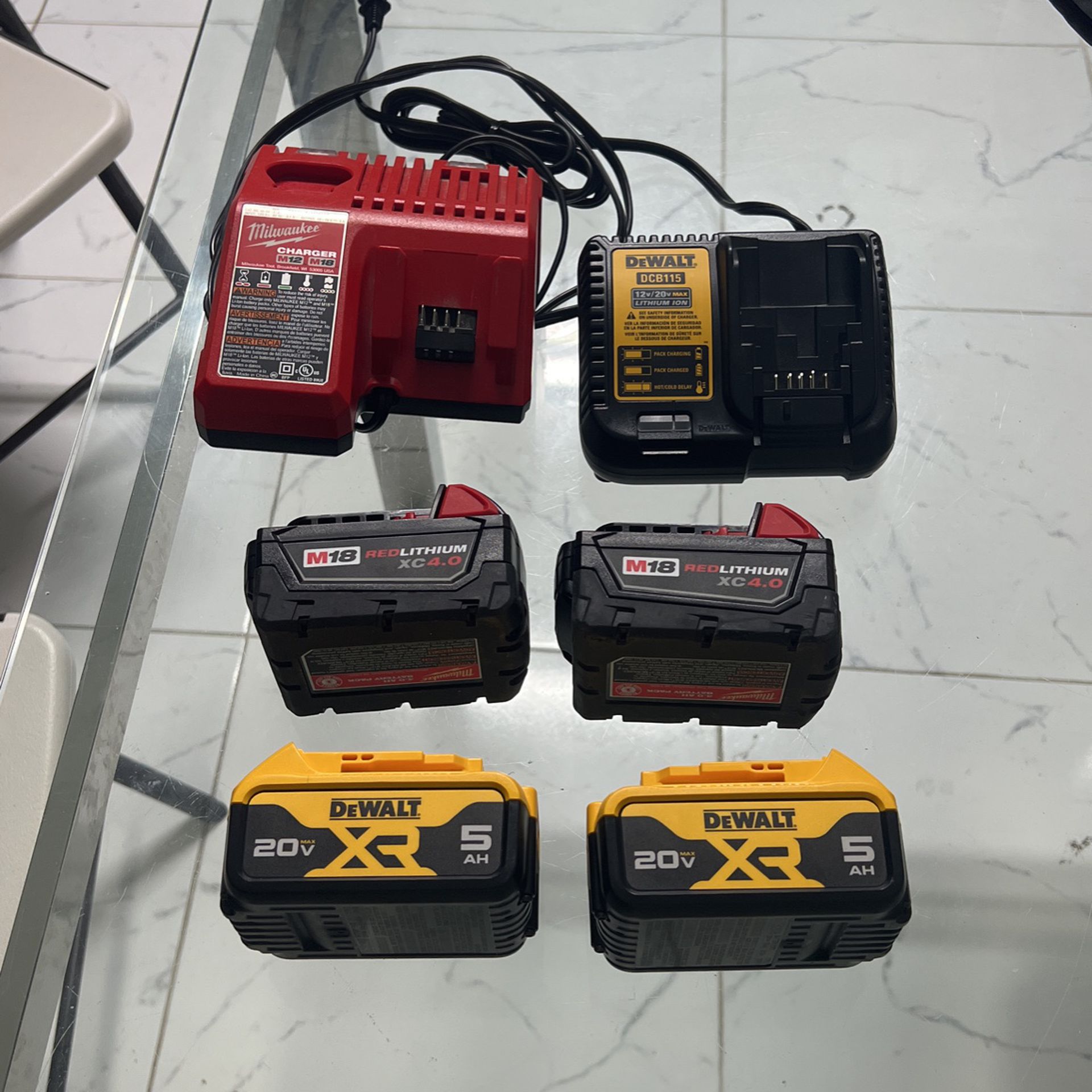 DeWalt And Milwaukee Battery and Charger 