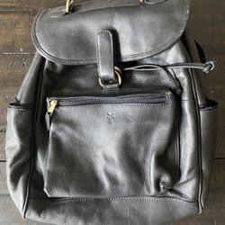 Frye Black Leather Backpack