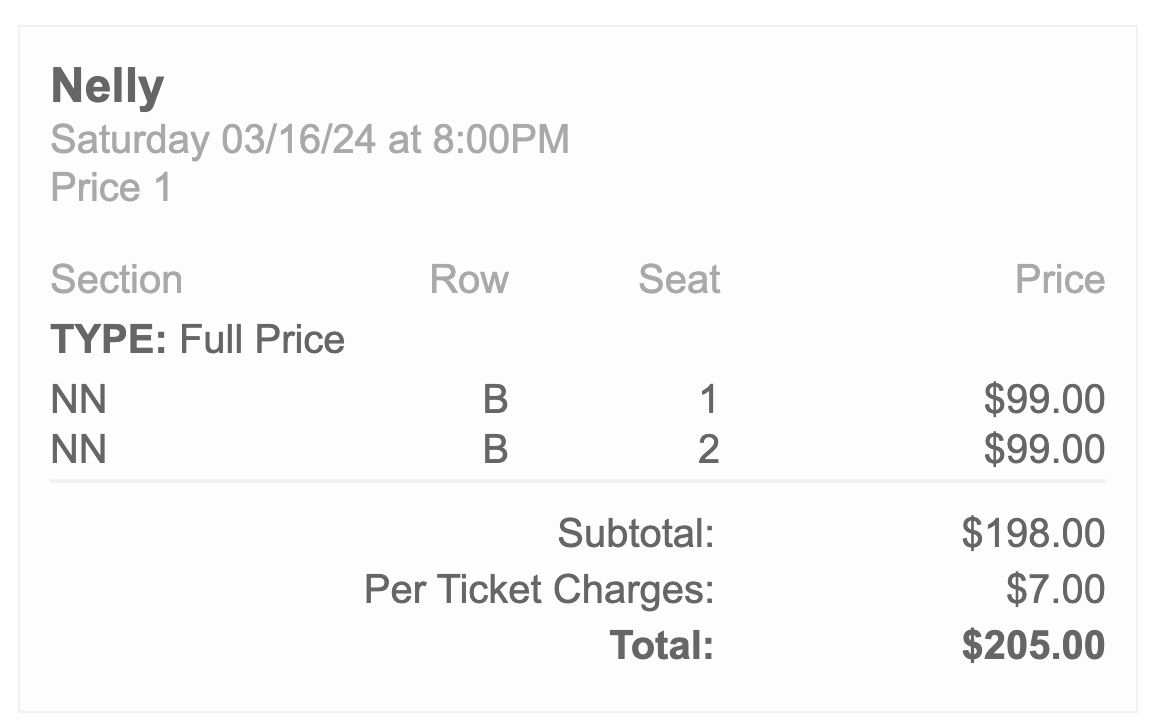 3/16 - Nelly @ Fantasy Springs - $120