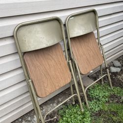 Free 2 Foldable Metal Chairs