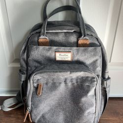 Ruvalino Gray Diaper Backpack Diaper Bag 