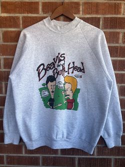 MTV Beavis and Butt-Head AC/DC Metallica Led Zepellin Vintage Band Sweatshirt