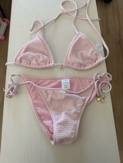 Wild Fable Pink Textured Bikini Set