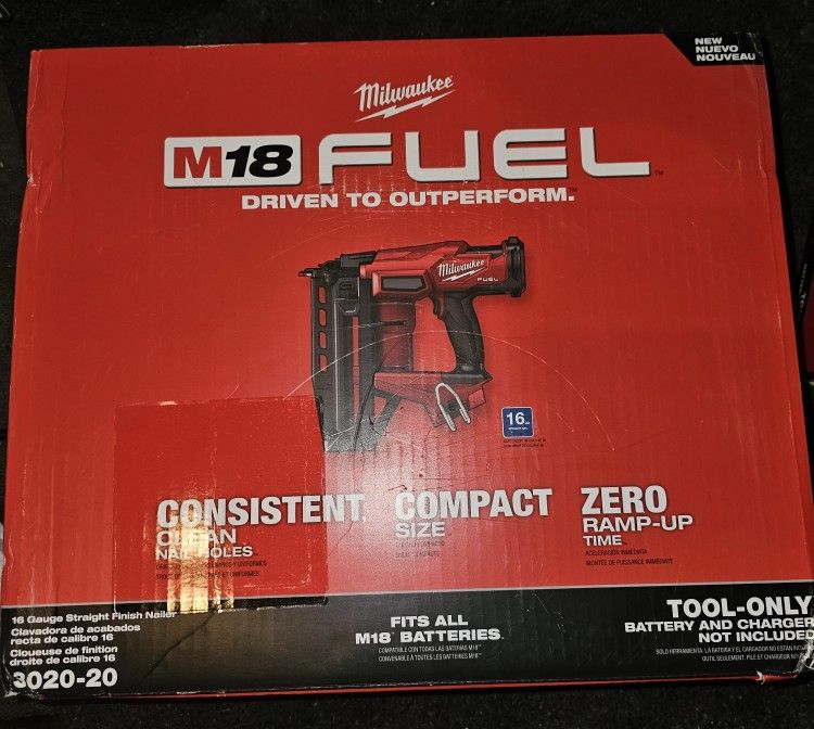 Milwaukee
M18 FUEL 18-Volt Lithium-Ion Brushless Cordless Gen II 16-Gauge Straight Finish Nailer (Tool-Only)