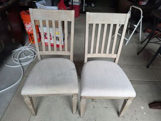 Set of 2 Dining Chairs with Upholstered Seats