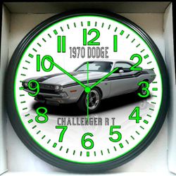 Wall Clock 1970 Dodge Challenger RT Hemi Garage Shop Glow In The Dark Wall Clock New!