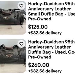 Harley Davidson 95th Anniversary Leather  Duffle Bag