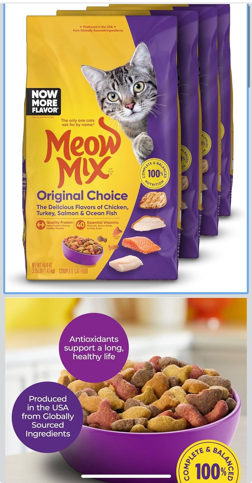 Friskies & Meow Mix Dry Cat Food 3.15lbs