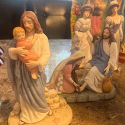 X2 ). Home Interior Jesus/ Porcelain figures 