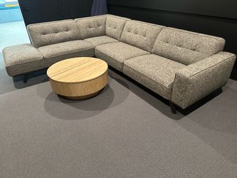 NFM Modern Gray Sectional Sofa with Chaise