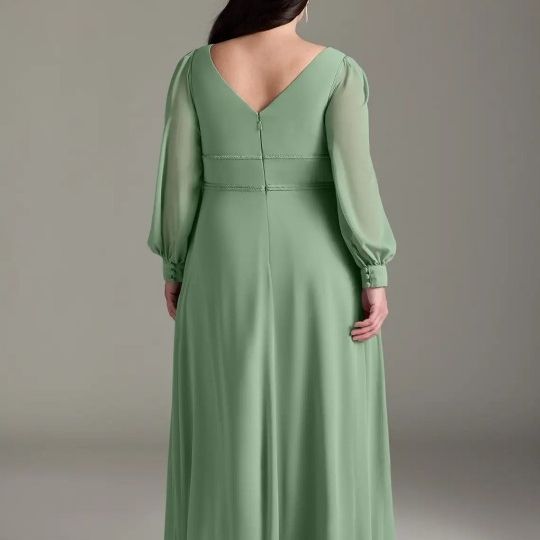 matcha green bridesmaid dresses Azazie Zeya Matcha Chiffon Bridesmaid Dresses