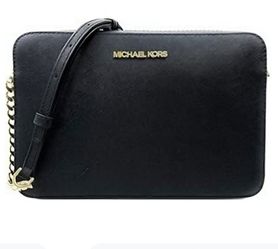 NWT Michael Kors Black Jet Set Leather Crossbody Bag