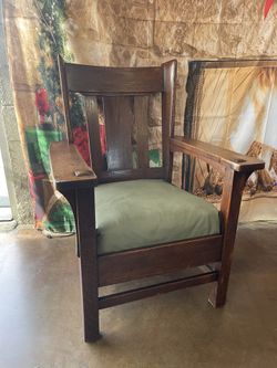 Rare William Ritter Oak Arts & Crafts Mission Armchair