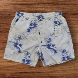 Katin Blue and White Tropical Swim Trunks