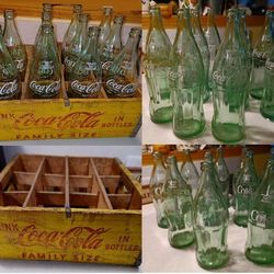 Eleven 26-ounce Coke Bottles With Case